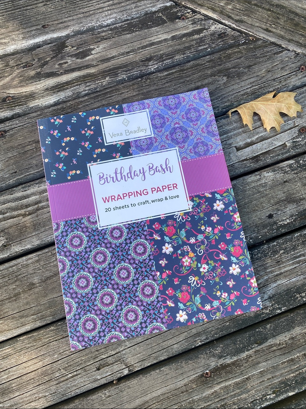 Vera Bradley Birthday Bash Wrapping Paper - Purple and Blue Floral